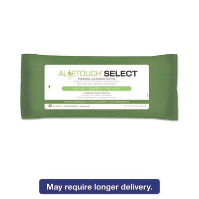 Aloetouch Select Premium Personal Cleansing Wipes, 8 x 12, 48/Pack MIIMSC263750A