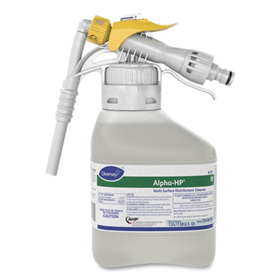 Diversey Alpha-HP Multi-Surface Disinfectant Cleaner, Citrus Scent, 1.5 L RTD Spray Bottle, 2/Carton DVO5549254