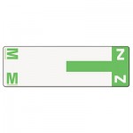 Smead Alpha-Z Color-Coded First Letter Name Labels, M & Z, Light Green, 100/Pack SMD67164