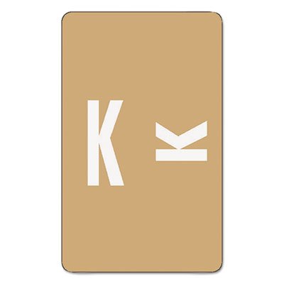 Smead Alpha-Z Color-Coded Second Letter Labels, Letter K, Light Brown, 100/Pack SMD67181