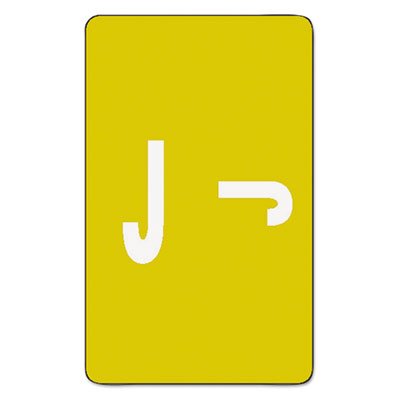 Smead Alpha-Z Color-Coded Second Letter Labels, Letter J, Yellow, 100/Pack SMD67180