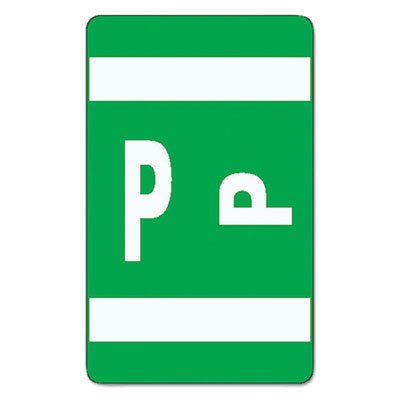 Smead Alpha-Z Color-Coded Second Letter Labels, Letter P, Dark Green, 100/Pack SMD67186