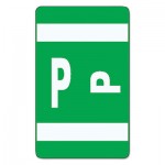 Smead Alpha-Z Color-Coded Second Letter Labels, Letter P, Dark Green, 100/Pack SMD67186