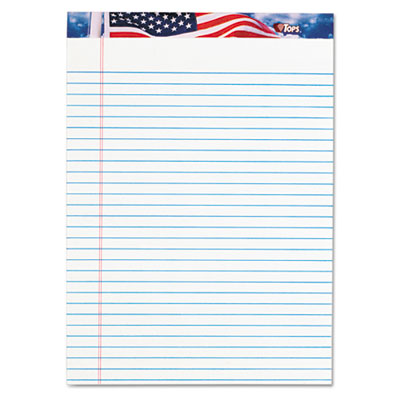 TOPS American Pride Writing Pad, Legal/Wide, 8 1/2 x 11 3/4, White, 50 Sheets, Dozen TOP75140