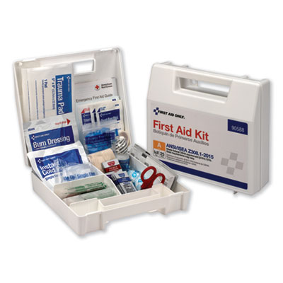 First Aid Only ANSI 2015 Compliant Class A Type I and II First Aid Kit for 25 People, 89 Pieces