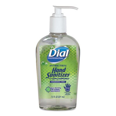 2340001585 Antibacterial Gel Hand Sanitizer with Moisturizer, 7.5 oz, Pump, Fragrance-Free DIA01585EA
