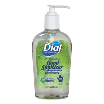 Dial Professional DIA 01585 Antibacterial with Moisturizers Gel Hand Sanitizer, 7.5oz Pump Bottle, 12/Carton DIA01585