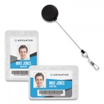 Advantus Antimicrobial ID and Security Badge and Reel Combo Pack, Horizontal, 4.13 x 2.88, Clear, 20 Badge Holders