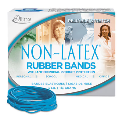 Alliance Antimicrobial Non-Latex Rubber Bands, Sz. 33, 3-1/2 x 1/8, .25lb Box ALL42339