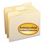 Smead Antimicrobial One-Ply File Folders, 1/3 Cut Top Tab, Letter, Manila, 100/Box SMD10338