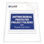 C-Line Antimicrobial Project Folders, Jacket, Letter, Polypropylene, Clear, 25/Box CLI62137