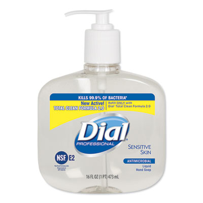 Dial Professional DIA 80784 Antimicrobial Soap for Sensitive Skin, Floral, 16 oz Pump Bottle, 12/Carton DIA80784