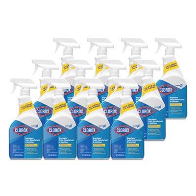 Clorox 01698 Anywhere Hard Surface Sanitizing Spray, 32 oz Spray Bottle, 12/Carton CLO01698CT