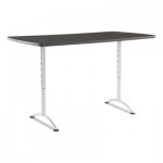 Iceberg ARC Sit-to-Stand Tables, Rectangular Top, 36w x 72d x 30-42h, Graphite/Silver ICE69327