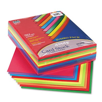 Pacon Array Card Stock, 65 lb., Letter, Assorted Lively Colors, 250 Sheets/Pack PAC101199