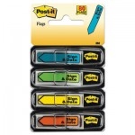 Post-it Flags 684-SD Arrow Message 1/2" Page Flags, Sign and Date, 4 Primary Colors, 20/Dispenser, 4