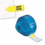 Redi-Tag Arrow Message Page Flags in Dispenser, "Sign Here", Yellow, 120 Flags/Dispenser RTG81014