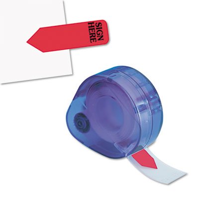 Redi-Tag Arrow Message Page Flags in Dispenser, "Sign Here", Red, 120/Dispenser RTG81054