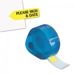 Redi-Tag Arrow Message Page Flags in Dispenser, "Please Sign and Date", Yellow, 120 Flags RTG81124