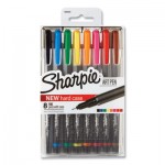 Sharpie Art Pen with Hard Case Stick Porous Point Pen, 0.4 mm, Assorted Ink/Barrel, 8/Set SAN1982056