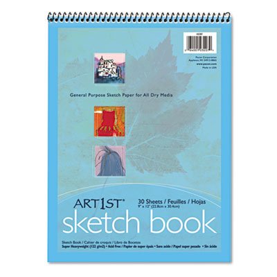 Pacon Artist's Sketch Book, Unruled, 80lb, 9 x 12, White, 30 Sheets PAC103207