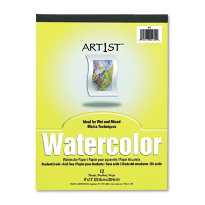 Pacon Artist Watercolor Paper Pad, 9 x 12, White, 12 Sheets PAC4910