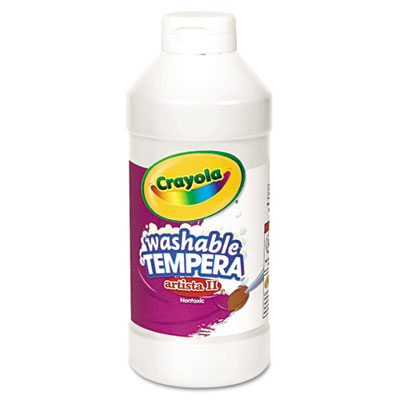 Crayola 543115053 Artista II Washable Tempera Paint, White, 16 oz CYO543115053