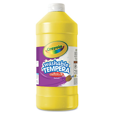 Crayola 543132034 Artista II Washable Tempera Paint, Yellow, 32 oz CYO543132034