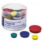 Officemate Assorted Heavy-Duty Magnets, Circles, Assorted Sizes and Colors, 30/Tub OIC92501