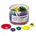 Officemate Assorted Magnets, Circles, Assorted Sizes and Colors, 30 per Tub OIC92500