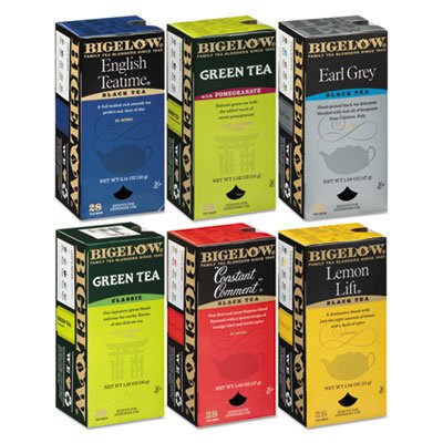 Bigelow 577 Assorted Tea Packs, Six Flavors, 28/Box, 168/Carton BTC15577