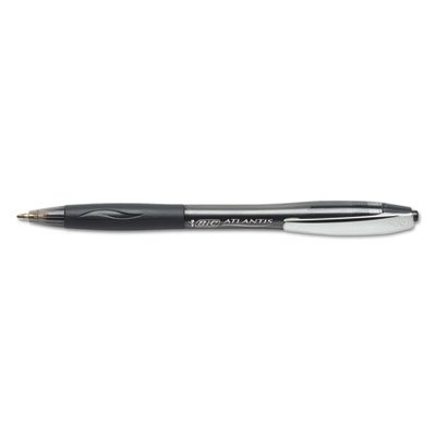 BIC Atlantis Ballpoint Retractable Pen, Black Ink, Medium, 1mm, Dozen BICVCG11BK