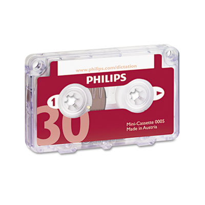 Philips Audio and Dictation Mini Cassette, 30 Minutes (15 x 2), 10/Pack PSPLFH000560