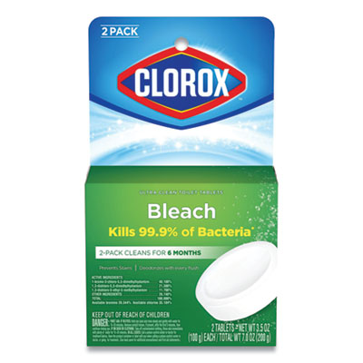 Clorox 30024 Automatic Toilet Bowl Cleaner, 3.5 oz Tablet, 2/Pack, 6 Packs/Carton CLO30024CT