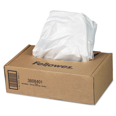 Fellowes AutoMax Shredder Waste Bags, 16-20 gal, 50/CT FEL3608401
