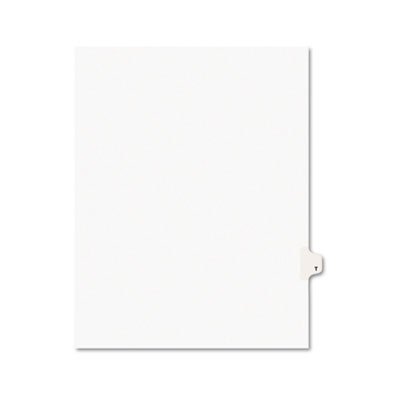 Avery Avery-Style Legal Exhibit Side Tab Dividers, 1-Tab, Title T, Ltr, White, 25/PK AVE01420