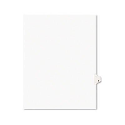 Avery Avery-Style Legal Exhibit Side Tab Dividers, 1-Tab, Title S, Ltr, White, 25/PK AVE01419