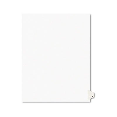 Avery Avery-Style Legal Exhibit Side Tab Dividers, 1-Tab, Title Z, Ltr, White, 25/PK AVE01426