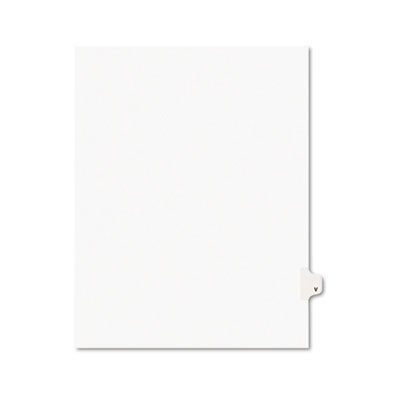 Avery Avery-Style Legal Exhibit Side Tab Dividers, 1-Tab, Title V, Ltr, White, 25/PK AVE01422