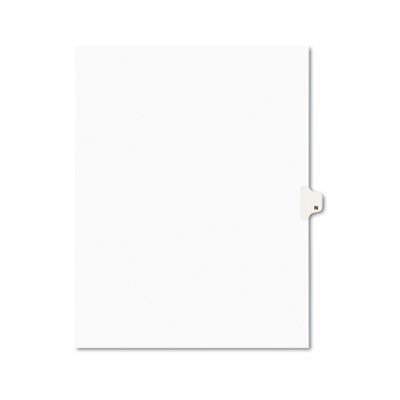 Avery Avery-Style Legal Exhibit Side Tab Dividers, 1-Tab, Title N, Ltr, White, 25/PK AVE01414