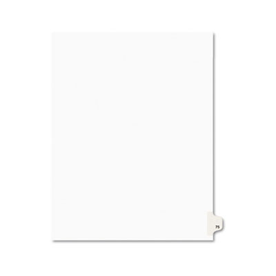 Avery Avery-Style Legal Exhibit Side Tab Divider, Title: 75, Letter, White, 25/Pack AVE01075