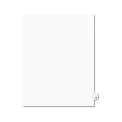 Avery Avery-Style Legal Exhibit Side Tab Divider, Title: 74, Letter, White, 25/Pack AVE01074