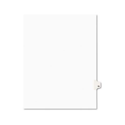 Avery Avery-Style Legal Exhibit Side Tab Divider, Title: 70, Letter, White, 25/Pack AVE01070