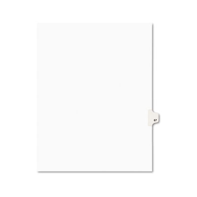 Avery Avery-Style Legal Exhibit Side Tab Divider, Title: 67, Letter, White, 25/Pack AVE01067