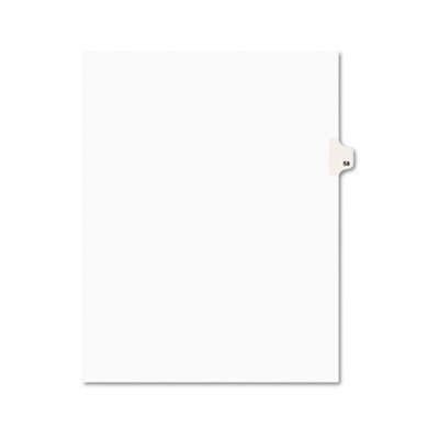 Avery Avery-Style Legal Exhibit Side Tab Divider, Title: 58, Letter, White, 25/Pack AVE01058