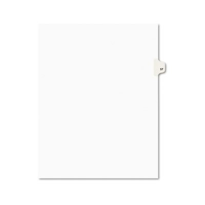 Avery Avery-Style Legal Exhibit Side Tab Divider, Title: 57, Letter, White, 25/Pack AVE01057