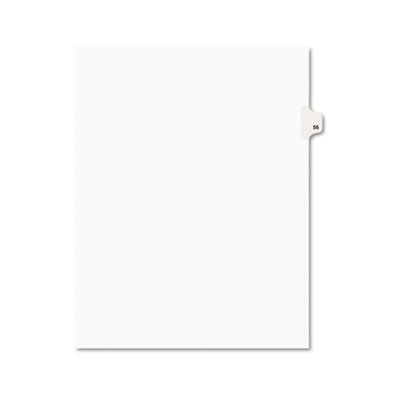 Avery Avery-Style Legal Exhibit Side Tab Divider, Title: 56, Letter, White, 25/Pack AVE01056