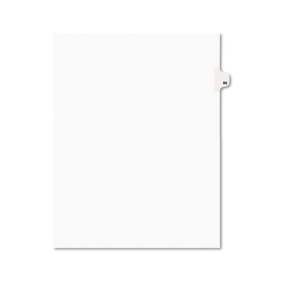 Avery Avery-Style Legal Exhibit Side Tab Divider, Title: 80, Letter, White, 25/Pack AVE01080