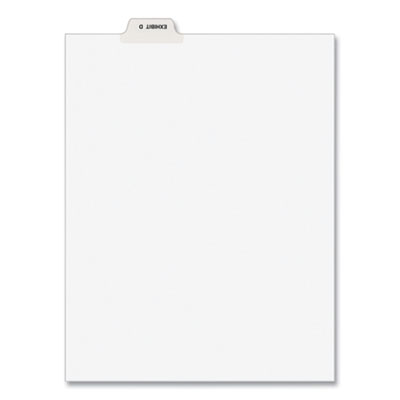 Avery Avery-Style Preprinted Legal Bottom Tab Divider, Exhibit D, Letter, White, 25/PK AVE11943