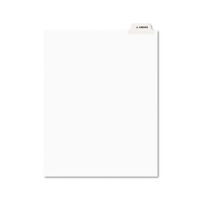 Avery Avery-Style Preprinted Legal Bottom Tab Divider, Exhibit F, Letter, White, 25/PK AVE11945